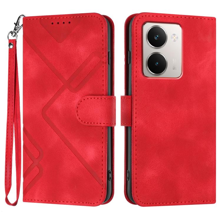 Line Pattern Skin Feel Leather Phone Case, For Realme GT 7 India, For Realme 14 / P3 5G Global, For Realme P3 Ultra 5G, For Realme P3 Pro, For Realme 14 Pro+, For Realme 14 Pro, For Realme 14x Global, For Realme C75 Global