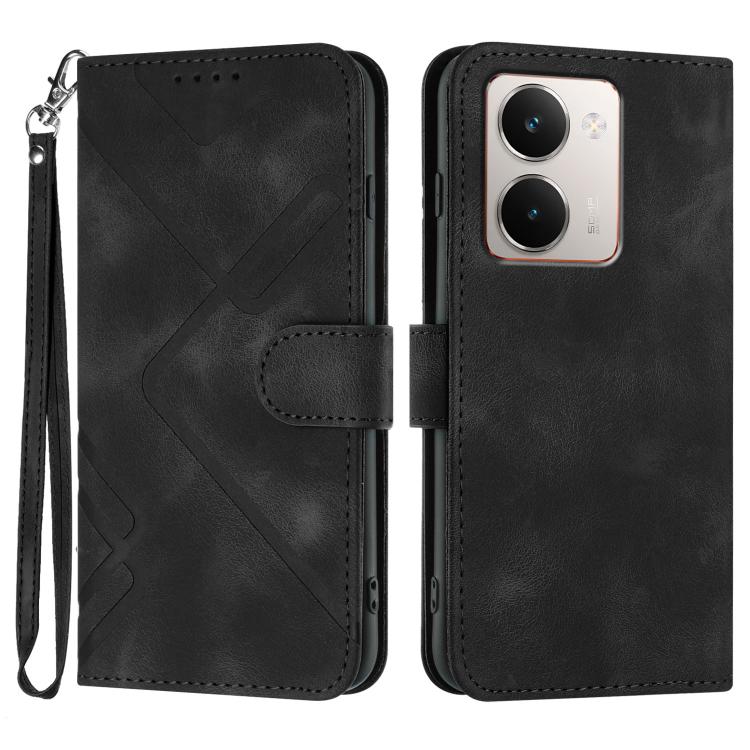 Line Pattern Skin Feel Leather Phone Case, For Realme GT 7 India, For Realme 14 / P3 5G Global, For Realme P3 Ultra 5G, For Realme P3 Pro, For Realme 14 Pro+, For Realme 14 Pro, For Realme 14x Global, For Realme C75 Global