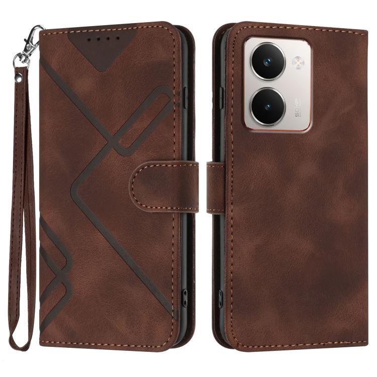 Line Pattern Skin Feel Leather Phone Case, For Realme GT 7 India, For Realme 14 / P3 5G Global, For Realme P3 Ultra 5G, For Realme P3 Pro, For Realme 14 Pro+, For Realme 14 Pro, For Realme 14x Global, For Realme C75 Global