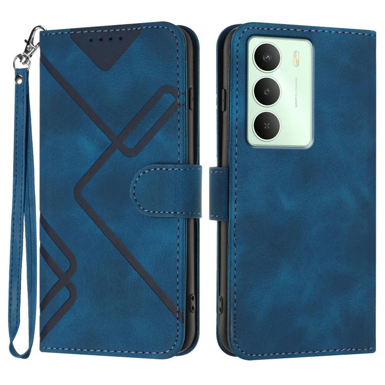 Line Pattern Skin Feel Leather Phone Case, For Realme GT 7 India, For Realme 14 / P3 5G Global, For Realme P3 Ultra 5G, For Realme P3 Pro, For Realme 14 Pro+, For Realme 14 Pro, For Realme 14x Global, For Realme C75 Global