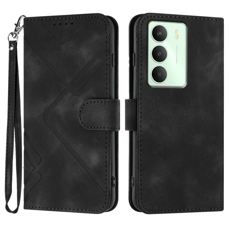 Line Pattern Skin Feel Leather Phone Case, For Realme GT 7 India, For Realme 14 / P3 5G Global, For Realme P3 Ultra 5G, For Realme P3 Pro, For Realme 14 Pro+, For Realme 14 Pro, For Realme 14x Global, For Realme C75 Global