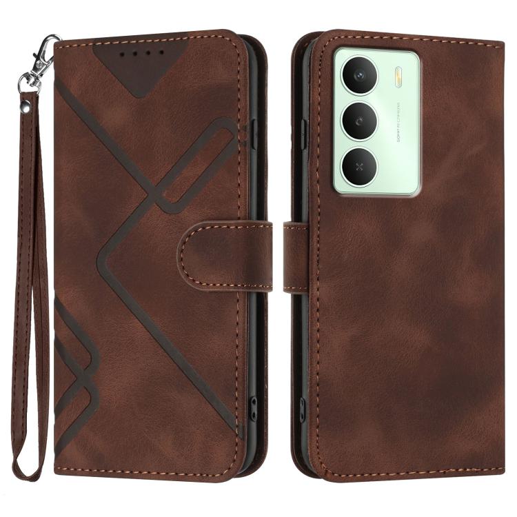 Line Pattern Skin Feel Leather Phone Case, For Realme GT 7 India, For Realme 14 / P3 5G Global, For Realme P3 Ultra 5G, For Realme P3 Pro, For Realme 14 Pro+, For Realme 14 Pro, For Realme 14x Global, For Realme C75 Global