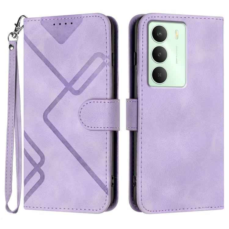 Line Pattern Skin Feel Leather Phone Case, For Realme P3 Ultra 5G, For Realme P3 Pro, For Realme 14 Pro+, For Realme 14 Pro, For Realme 14x Global, For Realme C75 Global, For Realme GT7 Pro, For Realme 13 Pro / 13 Pro+ Global