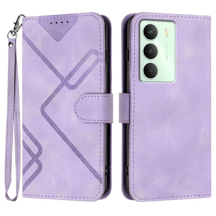 Line Pattern Skin Feel Leather Phone Case, For Realme GT 7 India, For Realme 14 / P3 5G Global, For Realme P3 Ultra 5G, For Realme P3 Pro, For Realme 14 Pro+, For Realme 14 Pro, For Realme 14x Global, For Realme C75 Global