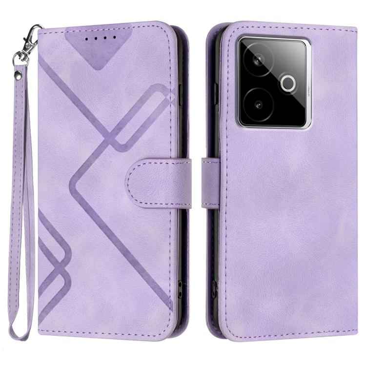 Line Pattern Skin Feel Leather Phone Case, For Realme 15x 5G India / Realme C85 5G, For Realme P4 Pro 5G, For Realme P4 5G, For Realme 15T 5G, For Realme C71 India, For Realme 15 5G / Realme 15 Pro 5G, For Realme GT 7 India, For Realme 14 / P3 5G Global