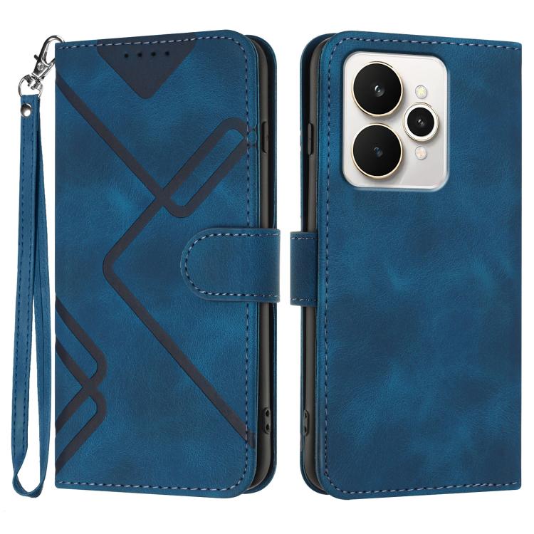Line Pattern Skin Feel Leather Phone Case, For Realme 16T 5G, For Realme C100 4G, For Realme 15x 5G India / Realme C85 5G, For Realme P4 Pro 5G, For Realme P4 5G, For Realme 15T 5G, For Realme C71 India, For Realme 15 5G / Realme 15 Pro 5G