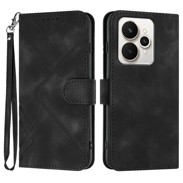 Line Pattern Skin Feel Leather Phone Case, For Realme 16T 5G, For Realme C100 4G, For Realme 15x 5G India / Realme C85 5G, For Realme P4 Pro 5G, For Realme P4 5G, For Realme 15T 5G, For Realme C71 India, For Realme 15 5G / Realme 15 Pro 5G