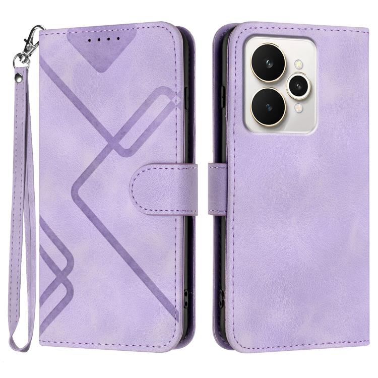 Line Pattern Skin Feel Leather Phone Case, For Realme 16T 5G, For Realme C100 4G, For Realme 15x 5G India / Realme C85 5G, For Realme P4 Pro 5G, For Realme P4 5G, For Realme 15T 5G, For Realme C71 India, For Realme 15 5G / Realme 15 Pro 5G