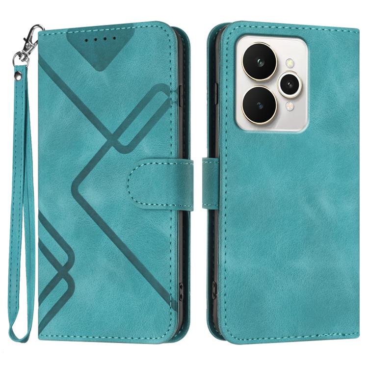Line Pattern Skin Feel Leather Phone Case, For Realme 16T 5G, For Realme C100 4G, For Realme 15x 5G India / Realme C85 5G, For Realme P4 Pro 5G, For Realme P4 5G, For Realme 15T 5G, For Realme C71 India, For Realme 15 5G / Realme 15 Pro 5G
