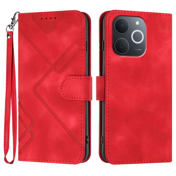 Line Pattern Skin Feel Leather Phone Case, For Realme 16T 5G, For Realme C100 4G, For Realme 15x 5G India / Realme C85 5G, For Realme P4 Pro 5G, For Realme P4 5G, For Realme 15T 5G, For Realme C71 India, For Realme 15 5G / Realme 15 Pro 5G