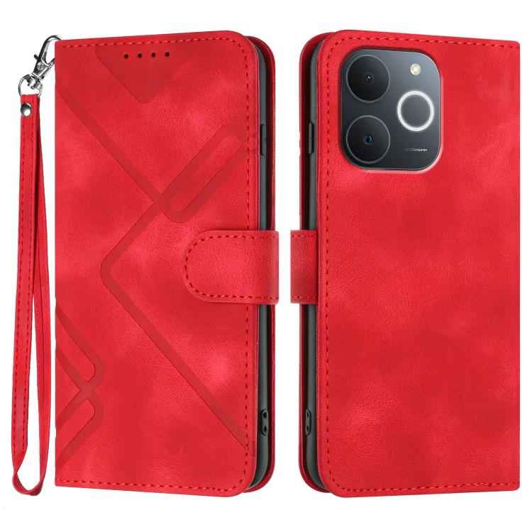 Line Pattern Skin Feel Leather Phone Case, For Realme 15x 5G India / Realme C85 5G, For Realme P4 Pro 5G, For Realme P4 5G, For Realme 15T 5G, For Realme C71 India, For Realme 15 5G / Realme 15 Pro 5G, For Realme GT 7 India, For Realme 14 / P3 5G Global