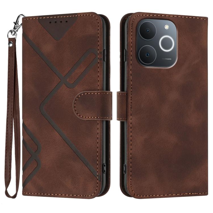 Line Pattern Skin Feel Leather Phone Case, For Realme 16T 5G, For Realme C100 4G, For Realme 15x 5G India / Realme C85 5G, For Realme P4 Pro 5G, For Realme P4 5G, For Realme 15T 5G, For Realme C71 India, For Realme 15 5G / Realme 15 Pro 5G