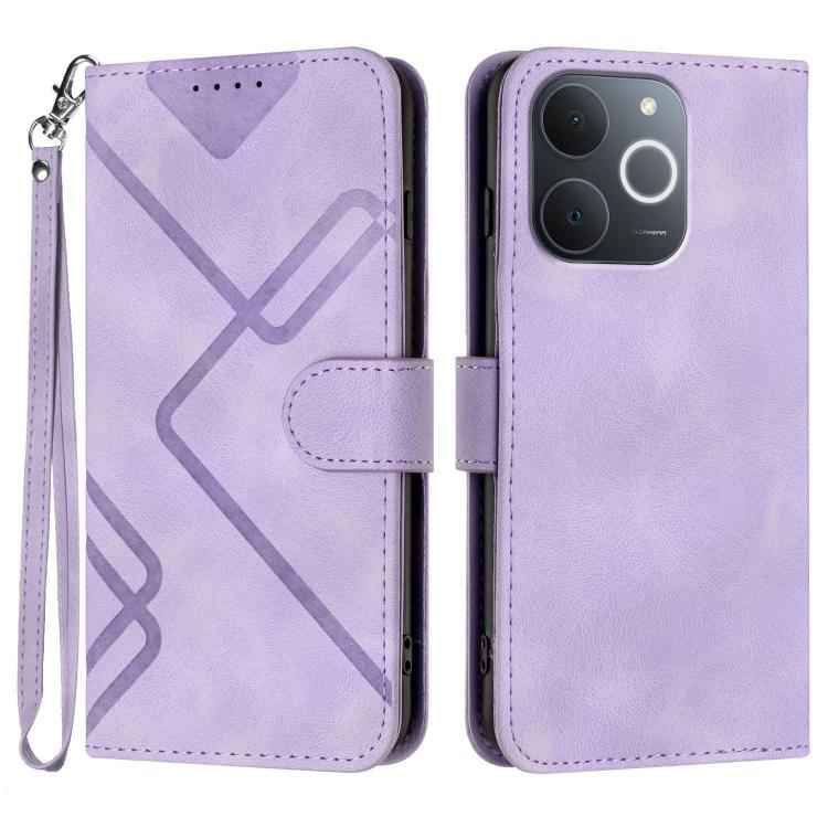 Line Pattern Skin Feel Leather Phone Case, For Realme 15x 5G India / Realme C85 5G, For Realme P4 Pro 5G, For Realme P4 5G, For Realme 15T 5G, For Realme C71 India, For Realme 15 5G / Realme 15 Pro 5G, For Realme GT 7 India, For Realme 14 / P3 5G Global