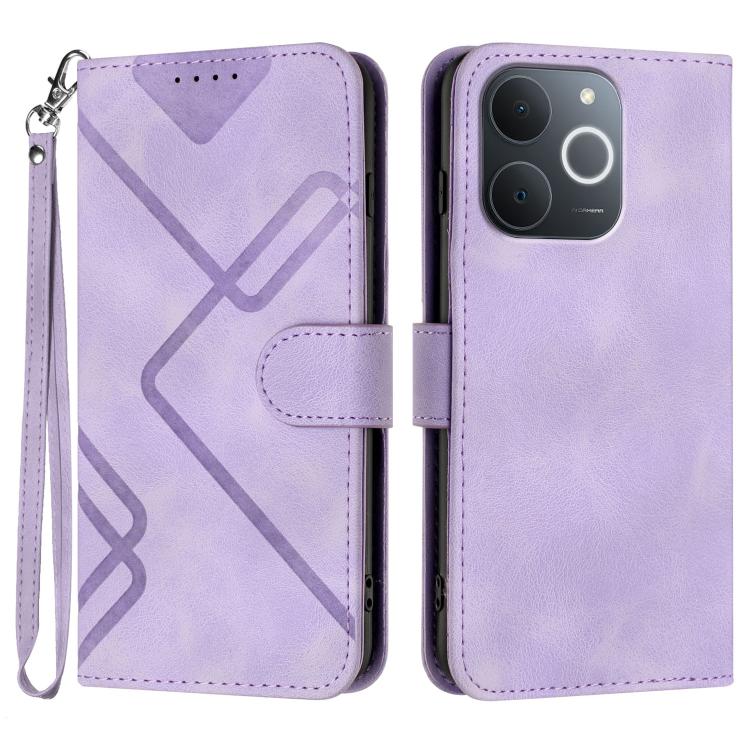 Line Pattern Skin Feel Leather Phone Case, For Realme 16T 5G, For Realme C100 4G, For Realme 15x 5G India / Realme C85 5G, For Realme P4 Pro 5G, For Realme P4 5G, For Realme 15T 5G, For Realme C71 India, For Realme 15 5G / Realme 15 Pro 5G