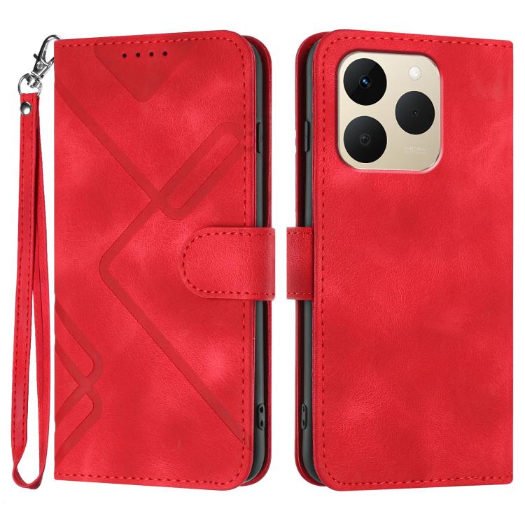 Line Pattern Skin Feel Leather Phone Case, For Realme 16T 5G, For Realme C100 4G, For Realme 15x 5G India / Realme C85 5G, For Realme P4 Pro 5G, For Realme P4 5G, For Realme 15T 5G, For Realme C71 India, For Realme 15 5G / Realme 15 Pro 5G