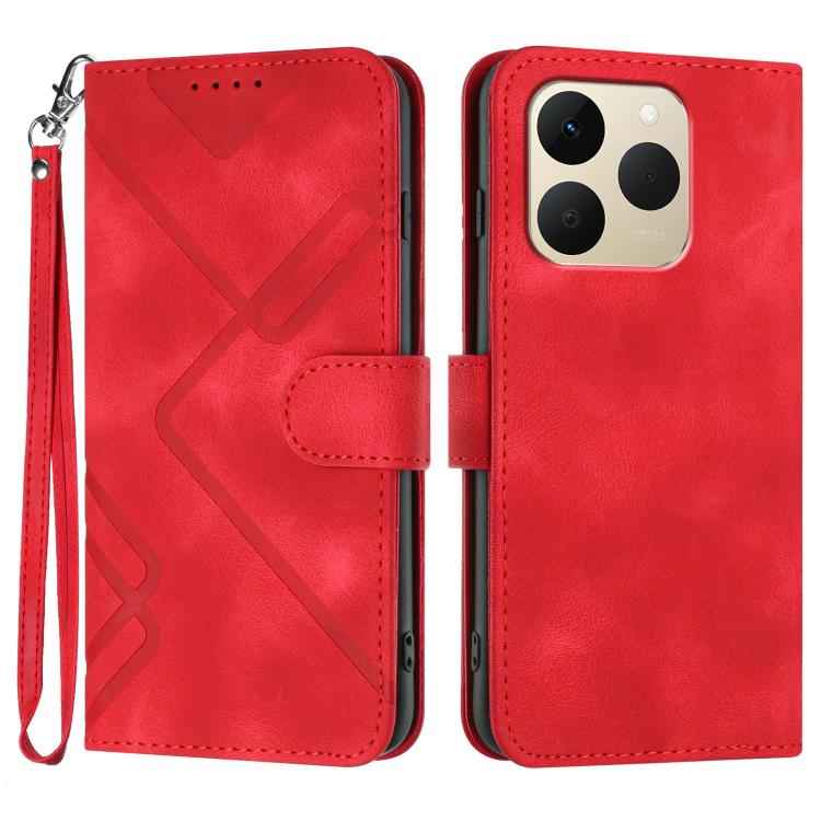 Line Pattern Skin Feel Leather Phone Case, For Realme 15x 5G India / Realme C85 5G, For Realme P4 Pro 5G, For Realme P4 5G, For Realme 15T 5G, For Realme C71 India, For Realme 15 5G / Realme 15 Pro 5G, For Realme GT 7 India, For Realme 14 / P3 5G Global
