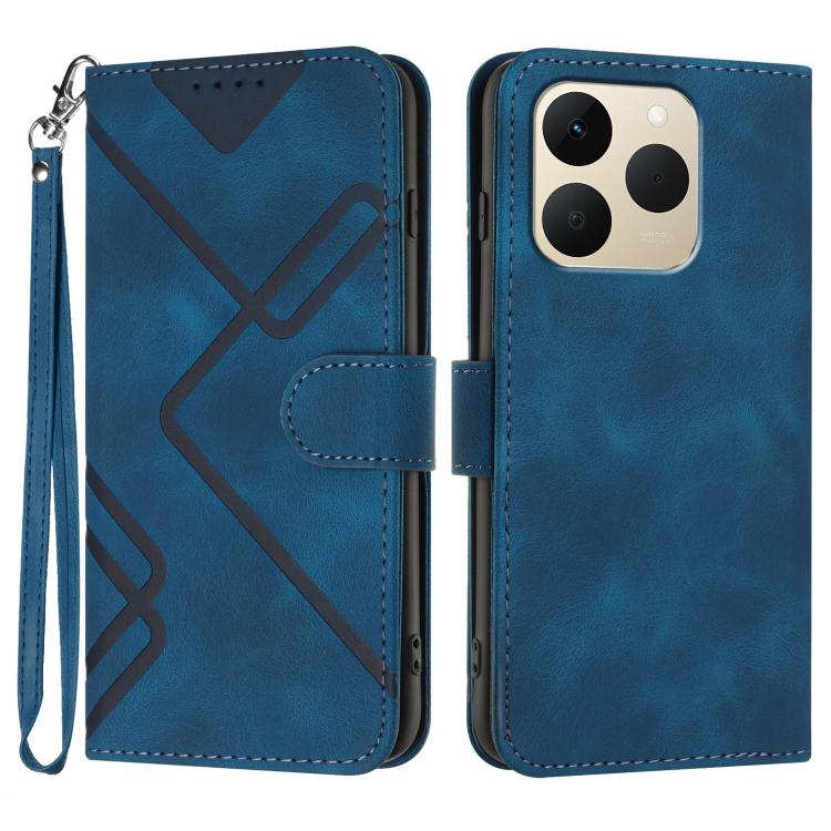 Line Pattern Skin Feel Leather Phone Case, For Realme 16T 5G, For Realme C100 4G, For Realme 15x 5G India / Realme C85 5G, For Realme P4 Pro 5G, For Realme P4 5G, For Realme 15T 5G, For Realme C71 India, For Realme 15 5G / Realme 15 Pro 5G