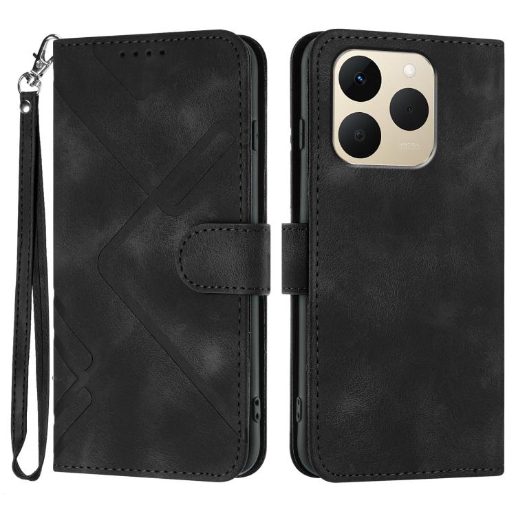 Line Pattern Skin Feel Leather Phone Case, For Realme 16T 5G, For Realme C100 4G, For Realme 15x 5G India / Realme C85 5G, For Realme P4 Pro 5G, For Realme P4 5G, For Realme 15T 5G, For Realme C71 India, For Realme 15 5G / Realme 15 Pro 5G
