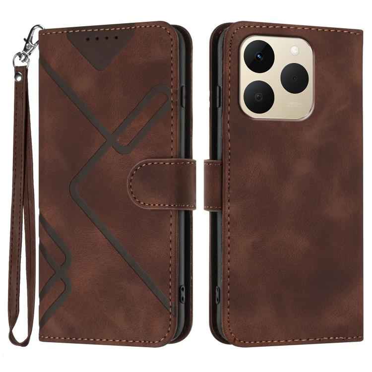 Line Pattern Skin Feel Leather Phone Case, For Realme 15x 5G India / Realme C85 5G, For Realme P4 Pro 5G, For Realme P4 5G, For Realme 15T 5G, For Realme C71 India, For Realme 15 5G / Realme 15 Pro 5G, For Realme GT 7 India, For Realme 14 / P3 5G Global
