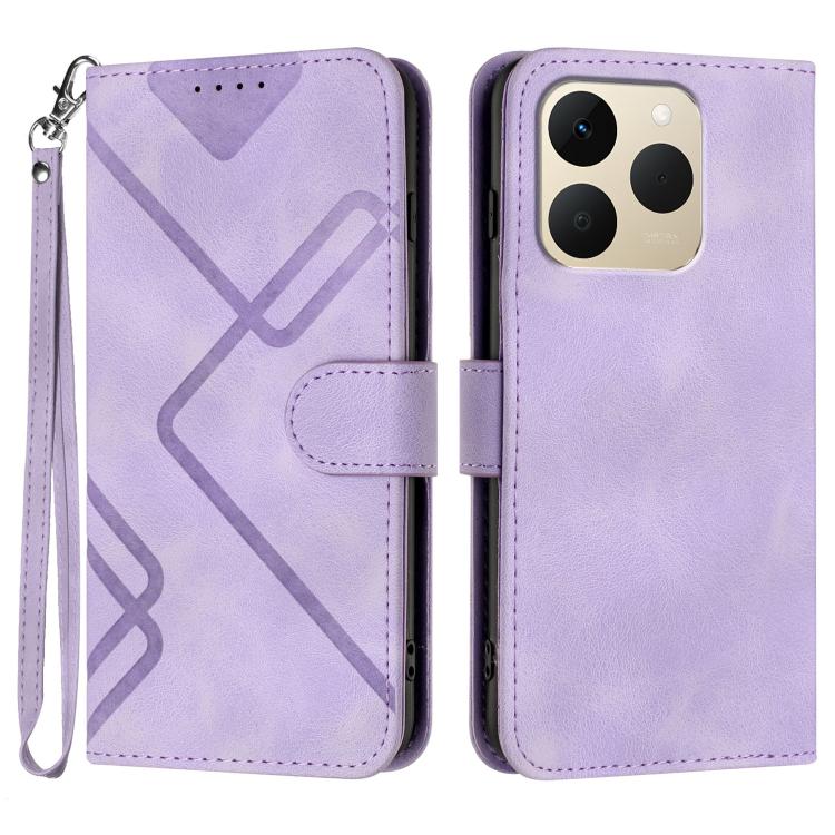 Line Pattern Skin Feel Leather Phone Case, For Realme 16T 5G, For Realme C100 4G, For Realme 15x 5G India / Realme C85 5G, For Realme P4 Pro 5G, For Realme P4 5G, For Realme 15T 5G, For Realme C71 India, For Realme 15 5G / Realme 15 Pro 5G