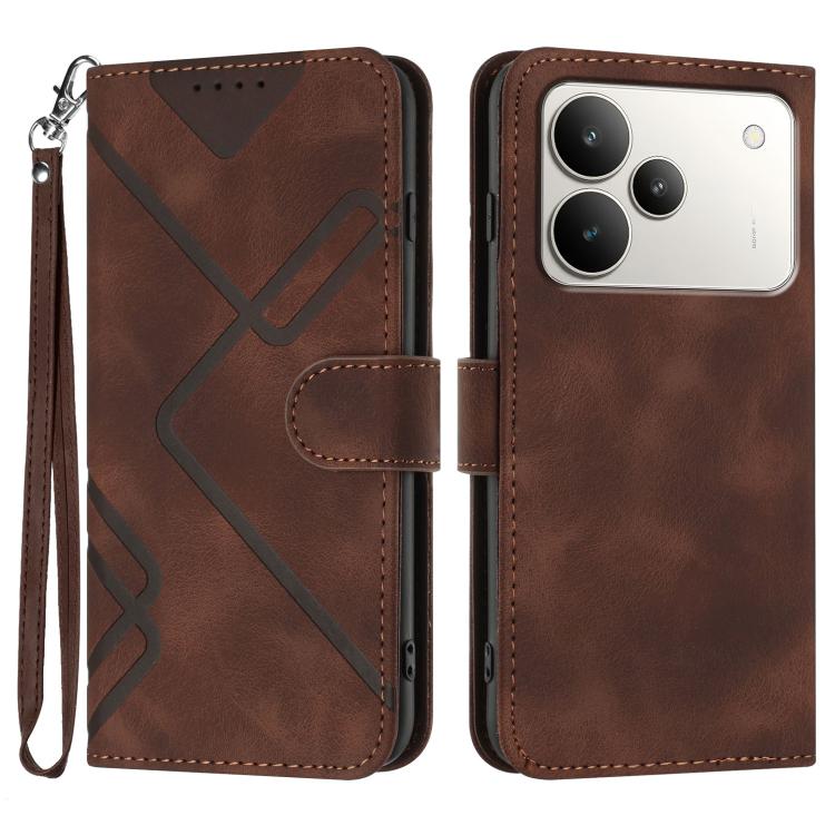 Line Pattern Skin Feel Leather Phone Case, For Realme 16T 5G, For Realme C100 4G, For Realme 15x 5G India / Realme C85 5G, For Realme P4 Pro 5G, For Realme P4 5G, For Realme 15T 5G, For Realme C71 India, For Realme 15 5G / Realme 15 Pro 5G