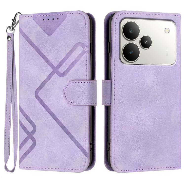 Line Pattern Skin Feel Leather Phone Case, For Realme 16T 5G, For Realme C100 4G, For Realme 15x 5G India / Realme C85 5G, For Realme P4 Pro 5G, For Realme P4 5G, For Realme 15T 5G, For Realme C71 India, For Realme 15 5G / Realme 15 Pro 5G