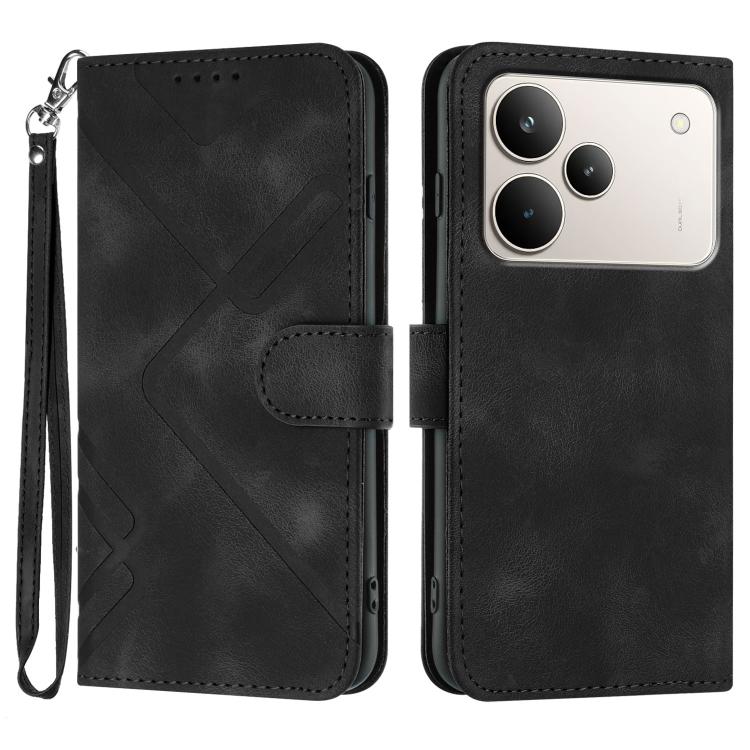 Line Pattern Skin Feel Leather Phone Case, For Realme 16T 5G, For Realme C100 4G, For Realme 15x 5G India / Realme C85 5G, For Realme P4 Pro 5G, For Realme P4 5G, For Realme 15T 5G, For Realme C71 India, For Realme 15 5G / Realme 15 Pro 5G