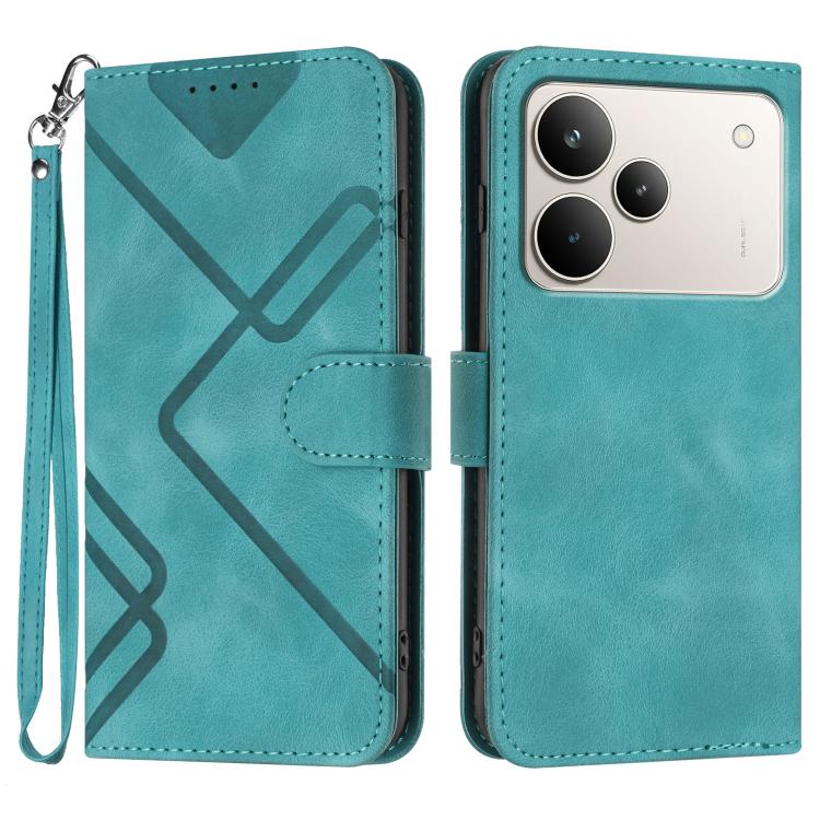 Line Pattern Skin Feel Leather Phone Case, For Realme 16T 5G, For Realme C100 4G, For Realme 15x 5G India / Realme C85 5G, For Realme P4 Pro 5G, For Realme P4 5G, For Realme 15T 5G, For Realme C71 India, For Realme 15 5G / Realme 15 Pro 5G