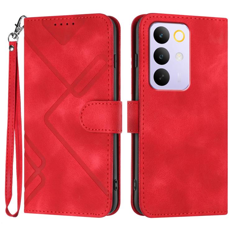 Line Pattern Skin Feel Leather Phone Case, For Realme 16T 5G, For Realme C100 4G, For Realme 15x 5G India / Realme C85 5G, For Realme P4 Pro 5G, For Realme P4 5G, For Realme 15T 5G, For Realme C71 India, For Realme 15 5G / Realme 15 Pro 5G