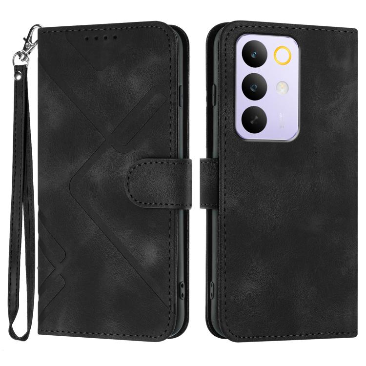 Line Pattern Skin Feel Leather Phone Case, For Realme 16T 5G, For Realme C100 4G, For Realme 15x 5G India / Realme C85 5G, For Realme P4 Pro 5G, For Realme P4 5G, For Realme 15T 5G, For Realme C71 India, For Realme 15 5G / Realme 15 Pro 5G