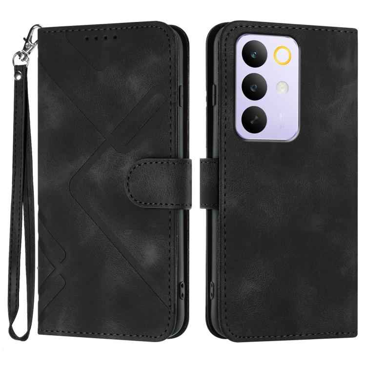 Line Pattern Skin Feel Leather Phone Case, For Realme 15x 5G India / Realme C85 5G, For Realme P4 Pro 5G, For Realme P4 5G, For Realme 15T 5G, For Realme C71 India, For Realme 15 5G / Realme 15 Pro 5G, For Realme GT 7 India, For Realme 14 / P3 5G Global
