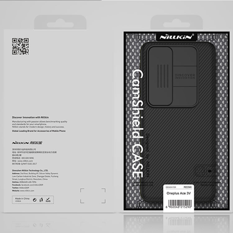NILLKIN Black Mirror Series Camshield PC Phone Case, For OnePlus Ace 3V, For OnePlus Nord CE 3 Lite