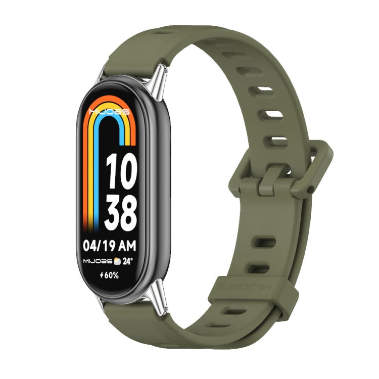 Mijobs Flat Hole Breathable Silicone Watch Band, For Xiaomi Smart Band 10 / 9 / 8