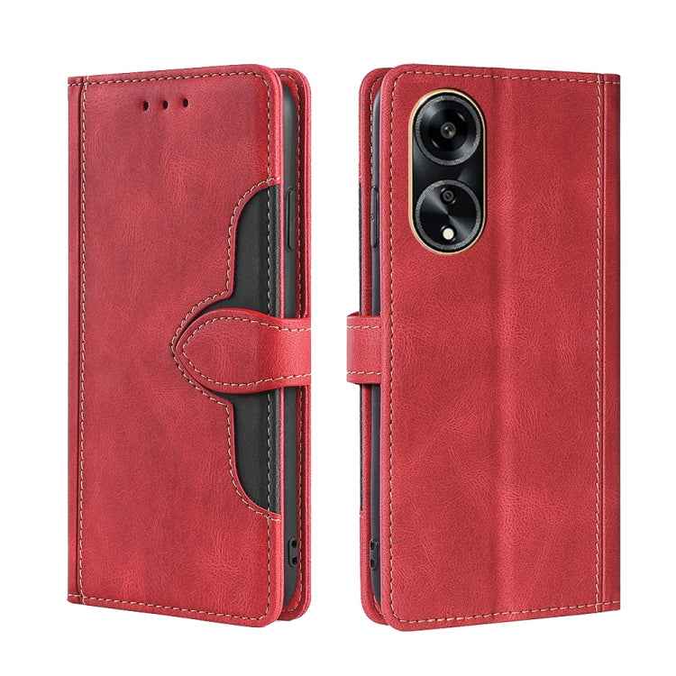 Skin Feel Magnetic Buckle Leather Phone Case, For OPPO A1 5G