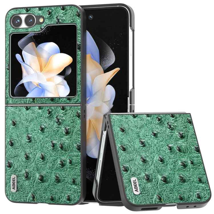 ABEEL Genuine Leather Ostrich Texture Phone Case, For Samsung Galaxy Z Flip6 / Flip7 FE, For Samsung Galaxy Z Fold6, For Samsung Galaxy Z Fold5, For Samsung Galaxy Z Flip5
