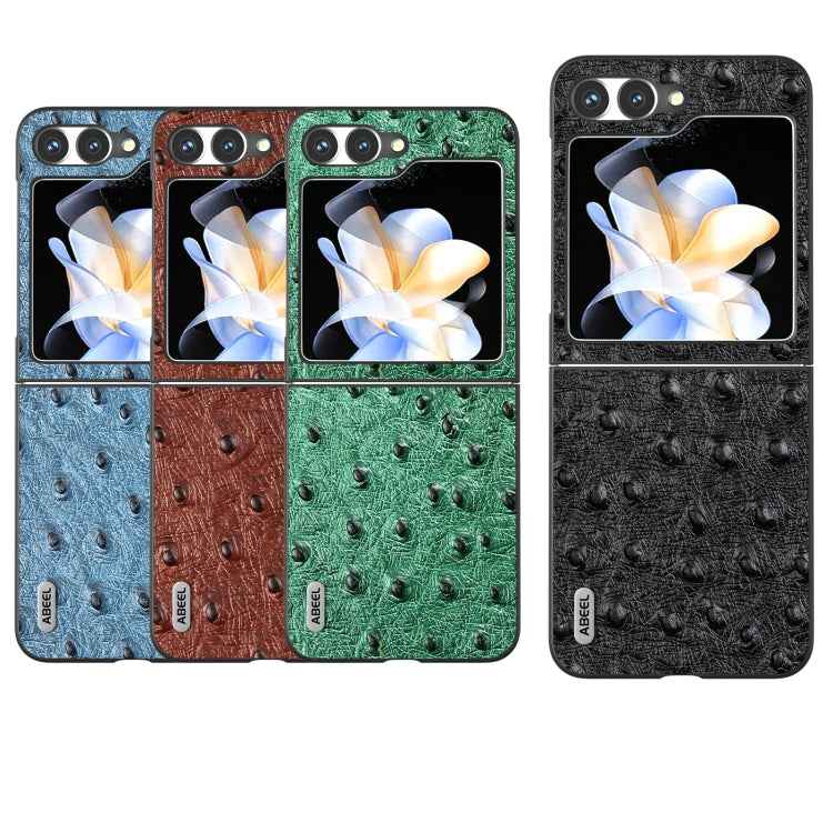 ABEEL Genuine Leather Ostrich Texture Phone Case, For Samsung Galaxy Z Flip6 / Flip7 FE, For Samsung Galaxy Z Fold6, For Samsung Galaxy Z Fold5, For Samsung Galaxy Z Flip5