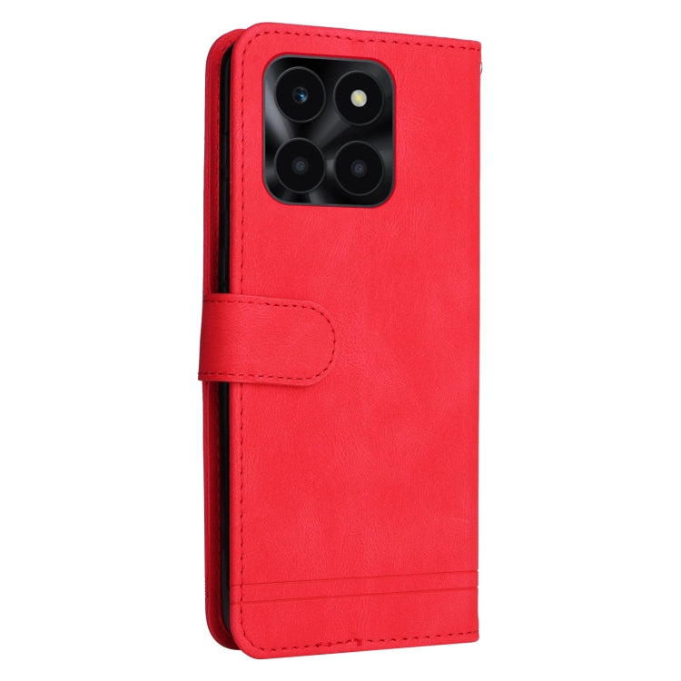 Skin Feel Life Tree Metal Button Leather Phone Case, For Honor X6a, For Honor X50i 5G