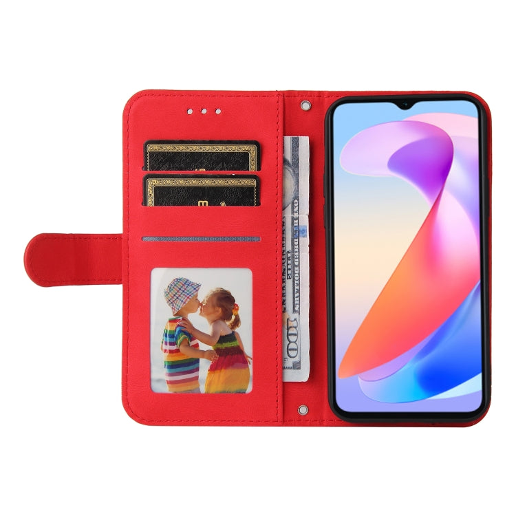 Skin Feel Life Tree Metal Button Leather Phone Case, For Honor X6a, For Honor X50i 5G