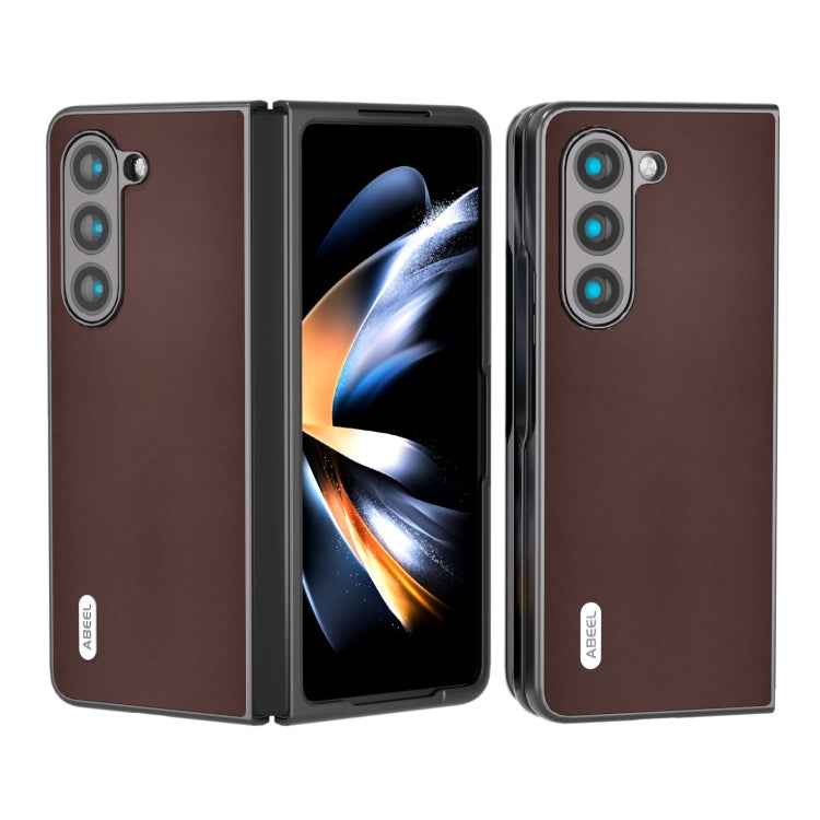 ABEEL Genuine Leather Xiaoya Series Phone Case, For Samsung Galaxy Z Flip6 / Flip7 FE, For Samsung Galaxy Z Fold6, For Samsung Galaxy Z Fold5, For Samsung Galaxy Z Flip5