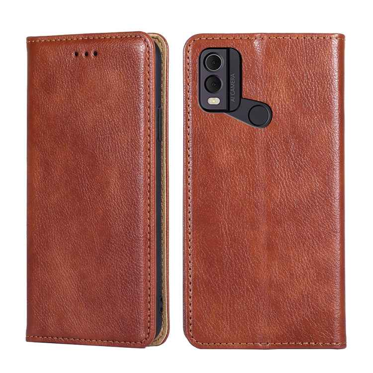 Gloss Oil Solid Color Magnetic Leather Phone Case