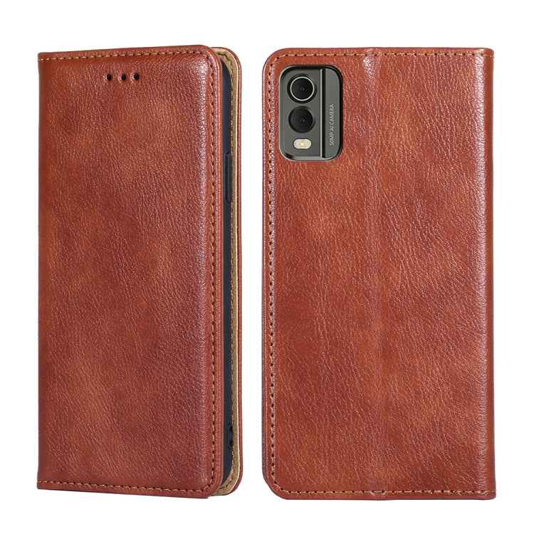 Gloss Oil Solid Color Magnetic Leather Phone Case