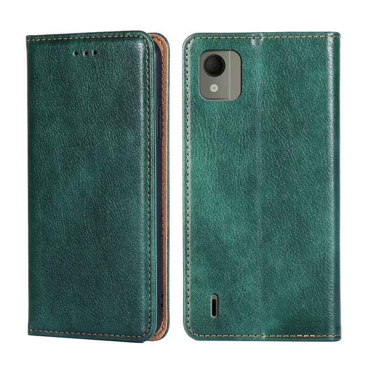 Gloss Oil Solid Color Magnetic Leather Phone Case