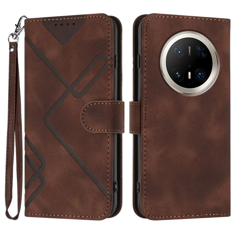 Line Pattern Skin Feel Leather Phone Case, For Huawei Enjoy 80 Plus, For Huawei Pura 80 5G, For Huawei Mate 70 Pro / Mate 70 Pro+, For Huawei Mate 70, For Huawei nova 12i, For Huawei nova 12s, For Huawei nova Y72, For Huawei nova 12 Pro / nova 12 Ultra