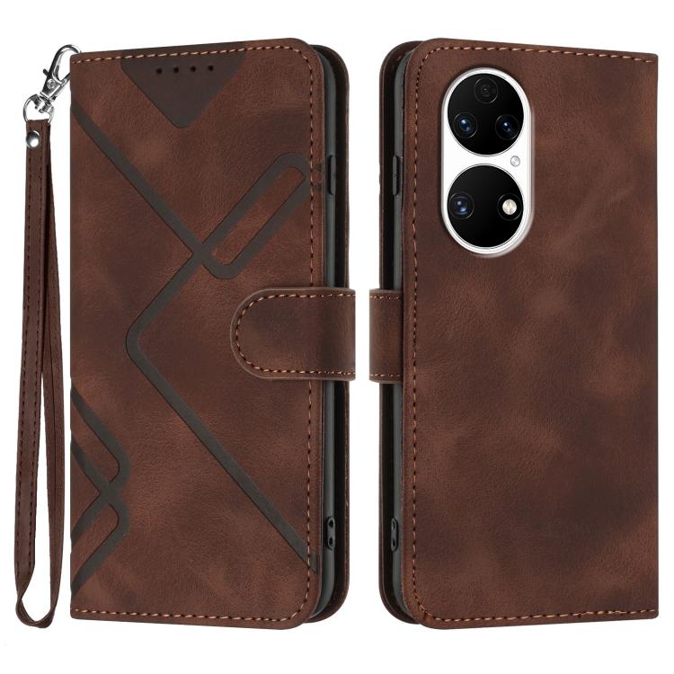 Line Pattern Skin Feel Leather Phone Case, For Huawei Enjoy 70, For Huawei P60 / P60 Pro, For Huawei Enjoy 50 Pro / nova Y90, For Huawei Enjoy 50 / nova Y70, For Huawei Enjoy 20e, For Huawei P50 Pro, For Huawei P50, For Huawei Enjoy 20 SE 4G