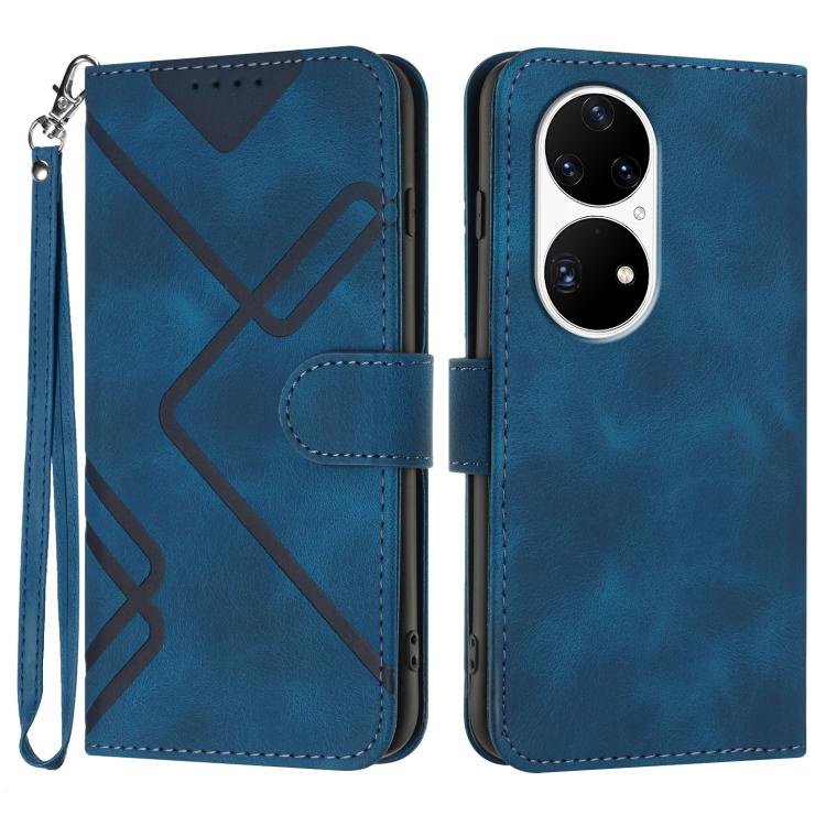 Line Pattern Skin Feel Leather Phone Case, For Huawei Enjoy 70, For Huawei P60 / P60 Pro, For Huawei Enjoy 50 Pro / nova Y90, For Huawei Enjoy 50 / nova Y70, For Huawei Enjoy 20e, For Huawei P50 Pro, For Huawei P50, For Huawei Enjoy 20 SE 4G