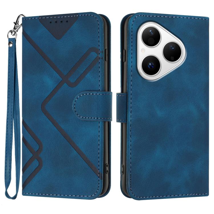 Line Pattern Skin Feel Leather Phone Case, For Huawei Enjoy 80 Plus, For Huawei Pura 80 5G, For Huawei Mate 70 Pro / Mate 70 Pro+, For Huawei Mate 70, For Huawei nova 12i, For Huawei nova 12s, For Huawei nova Y72, For Huawei nova 12 Pro / nova 12 Ultra