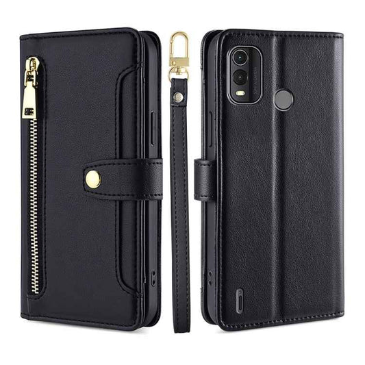 Lite Sheep Texture Cross-body Zipper Wallet Leather Phone Case