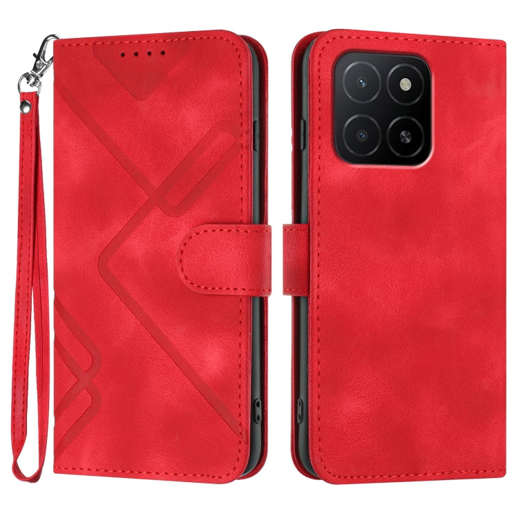 Line Pattern Skin Feel Leather Phone Case