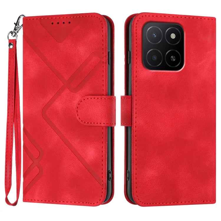 Line Pattern Skin Feel Leather Phone Case