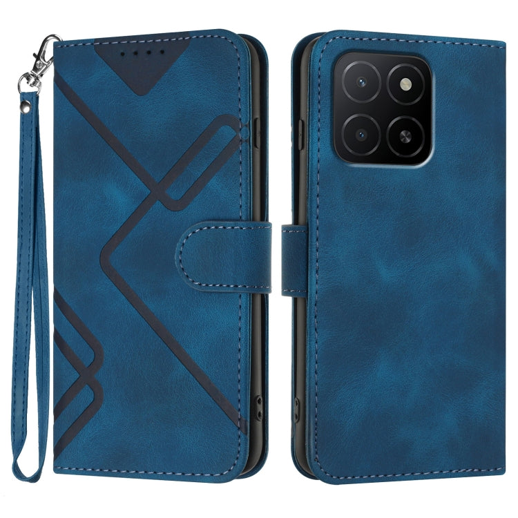 Line Pattern Skin Feel Leather Phone Case